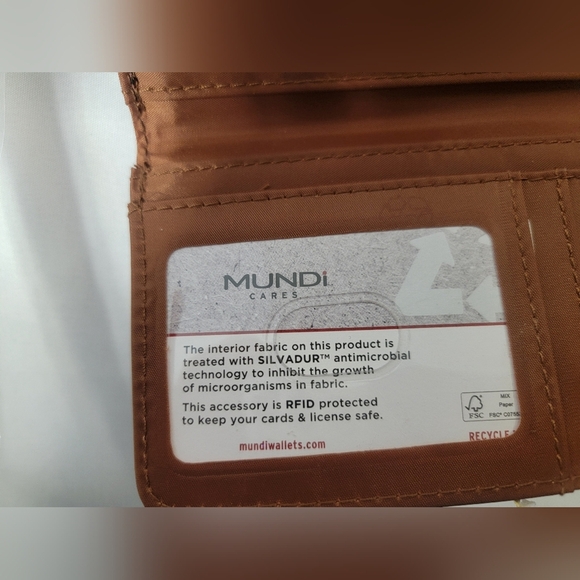 Mundi Womens Brown Mini Safe Keeper Bifold Wallet With RFID Blocking Technology - Picture 9 of 12